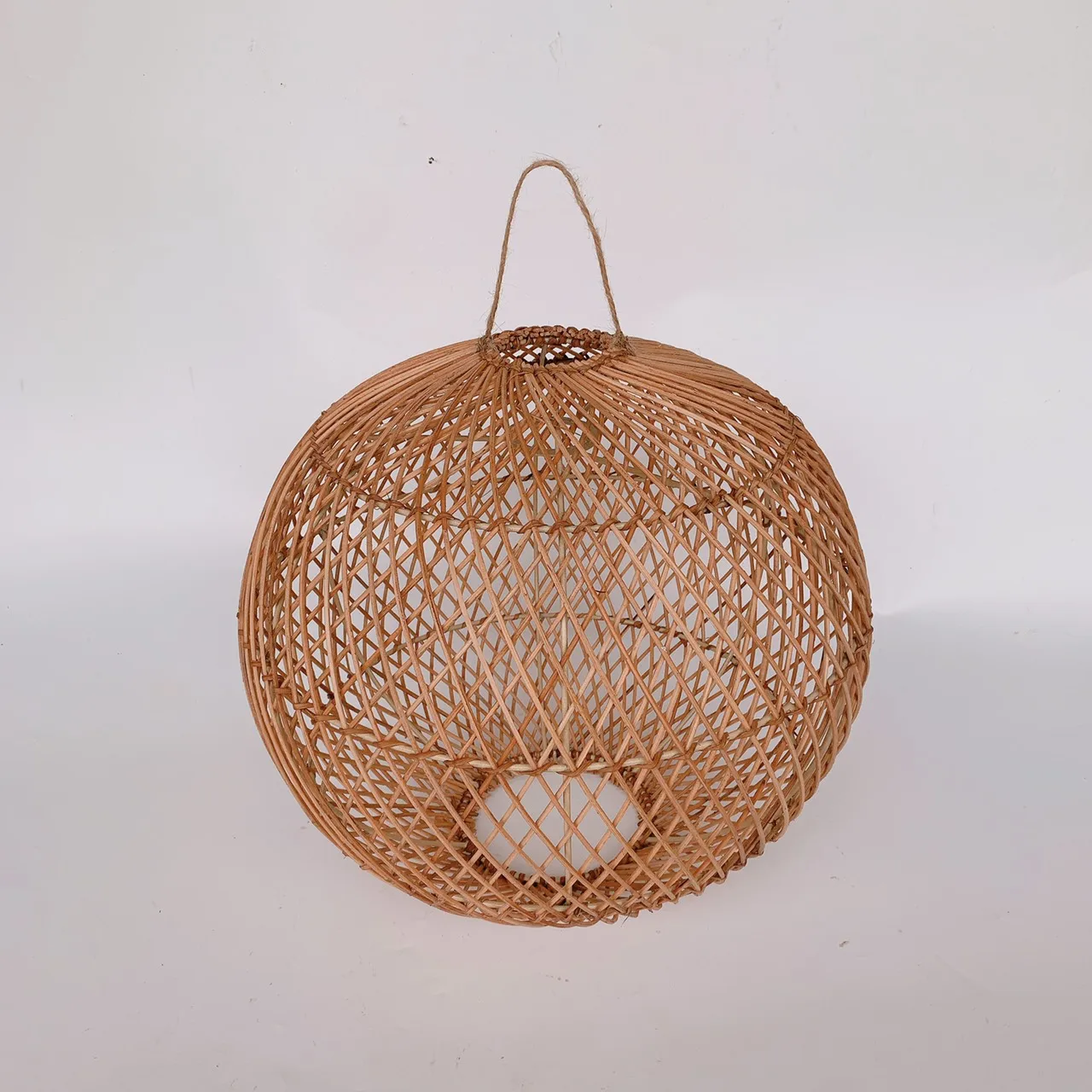 Craftsman Rattan Lampshade Hanging Round Lampshades Natural from Vietnam Lighting and Circuitry Design Natural Color/ Black 200