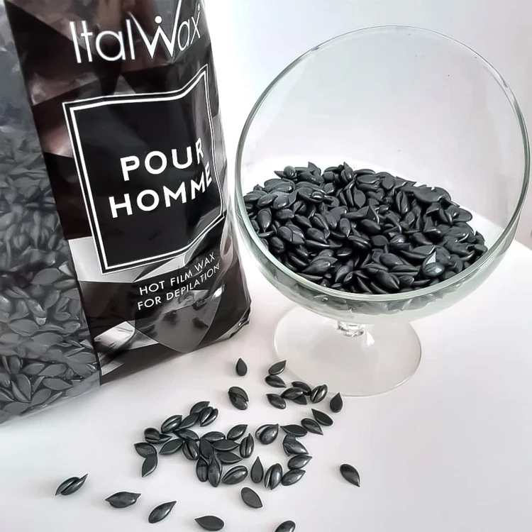 Hot film wax in granules Pour Homme 1 kg clean and quick epilation of coarse, thick male hair, depilate