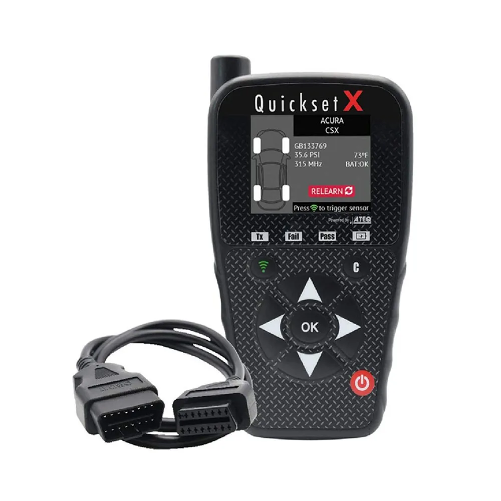 ATEQ Quickset X СИСТЕМА активации TPMS и инструмент сброса ЭБУ включает в себя кабель OBD, покрытие внутренних и европейских автомобилей до 2020