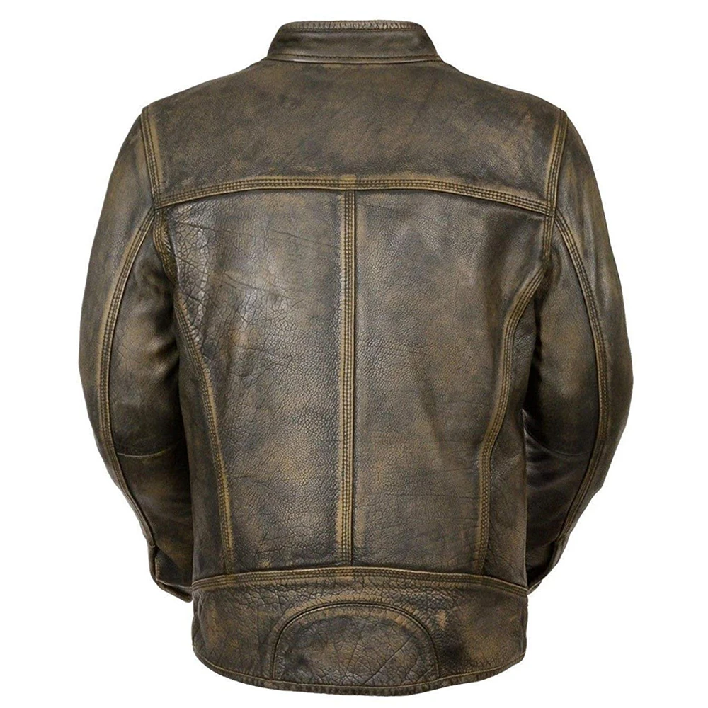 
New Winter Fashion Custom Real Nappa Leather Jacket For Men 