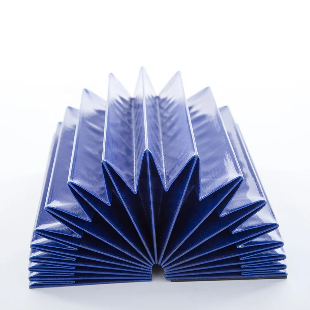OEM Customized CNC Machine Protective Cover Square Type Accordion   blue Bellows