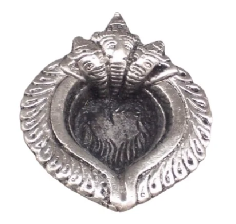 White metal Wall Hanging Aluminium Silver Lord Ganesha with Swastika in antique finish For Home and Gift Item