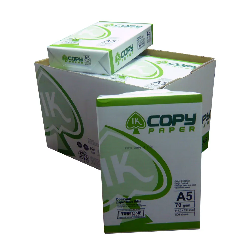 A4 paper in 20ft container a4 paper 70 gsm 500 rims in pack