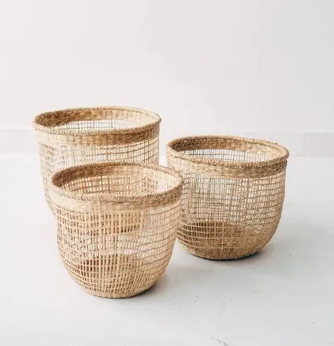 
Hot Trend in 2021 Natural Seagrass Storage Basket Recycle Rattan Storage Baskets Woven by Skillful Artisans Made in Vietnam 