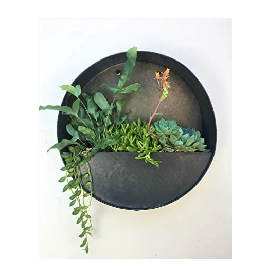 Top Antique Look Finished Polished Indoor&Outdoor Metal Wall Hanging Baskets For Home Garden Flower Pot Planter