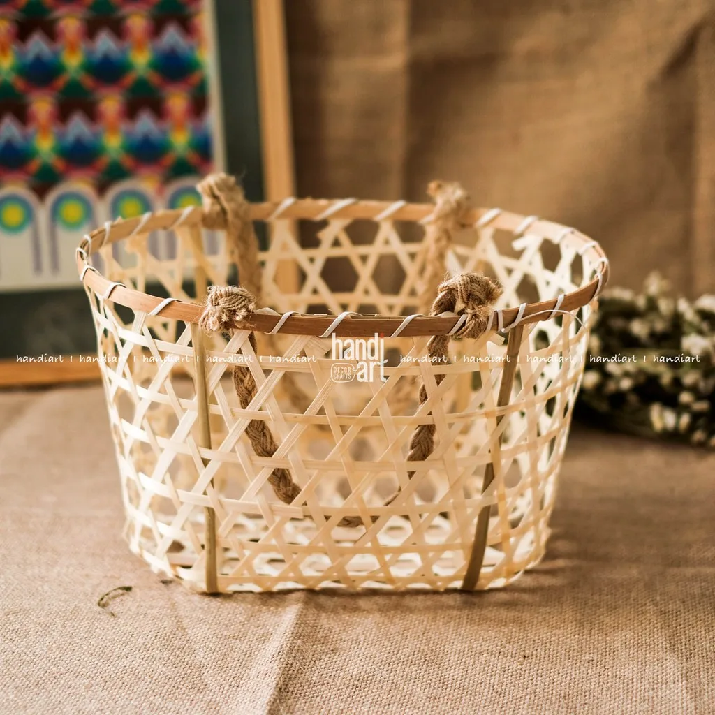Woven Basket Sustainable Wholesales Natural rattan Seagrass gift pack BELLY BASKET WITH LID Home decor Handicraft in Vietnam