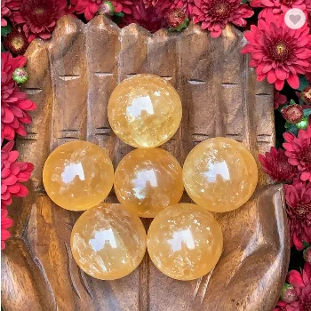 Полированная оптическая медовая кальцит Сфера-медовый кальцит кристалл