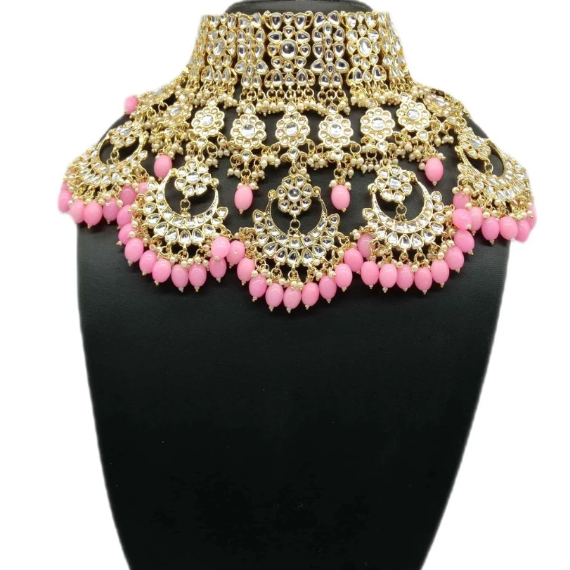 Bijoux Wedding Jewellery Ethnic Choker Necklace With Latest Design Bridal Kundan Polki American Diamond Jewelry For Women