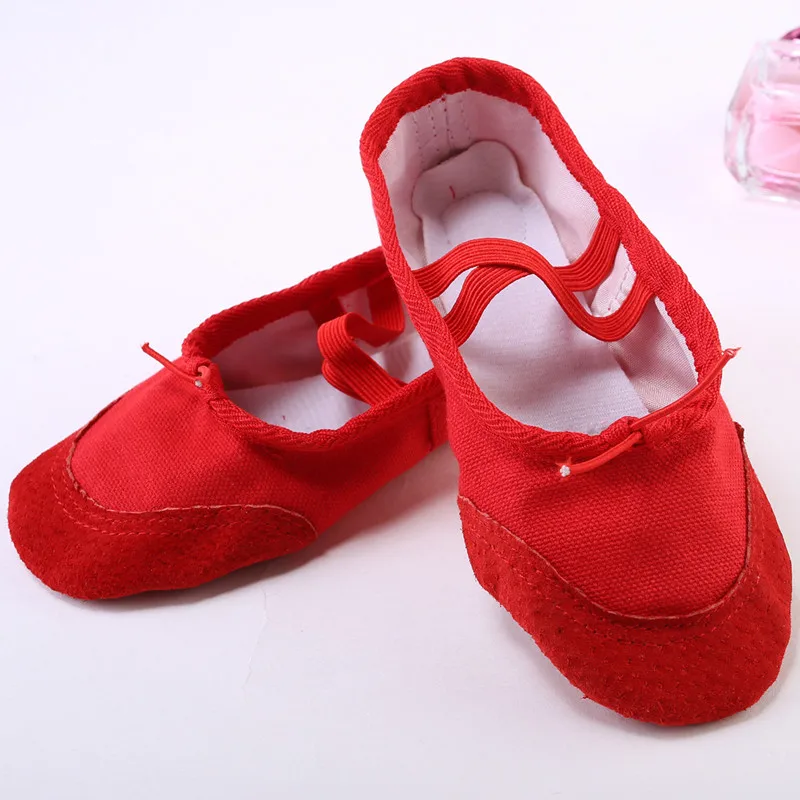 Top quality high elastic brown ballet dance shoes split sole ballerina Slippers Leather Gymnastic Flat Shoes