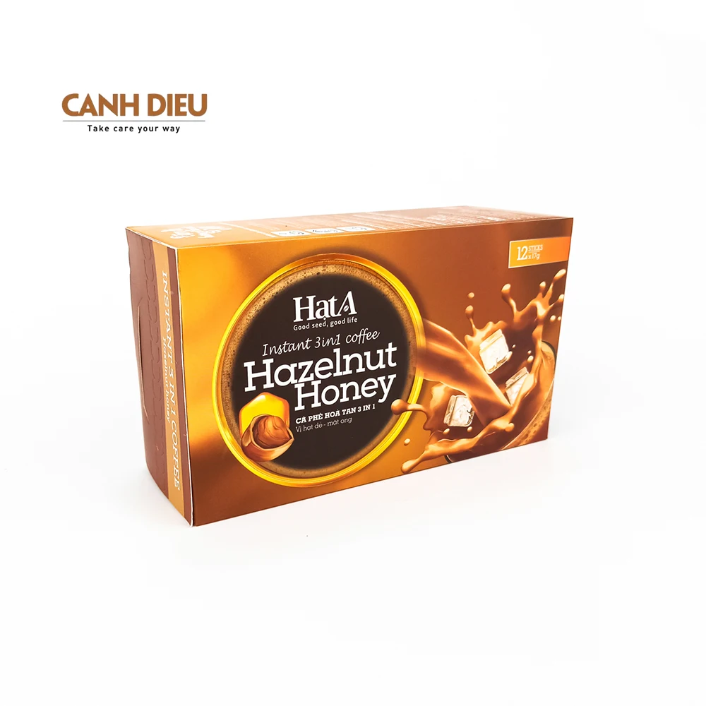 Instant Coffee Hazelnut Honey Coffee Net weight 204g per box - Hat A Cafe Brand - Good Taste - Good Selling - Product of Vietnam