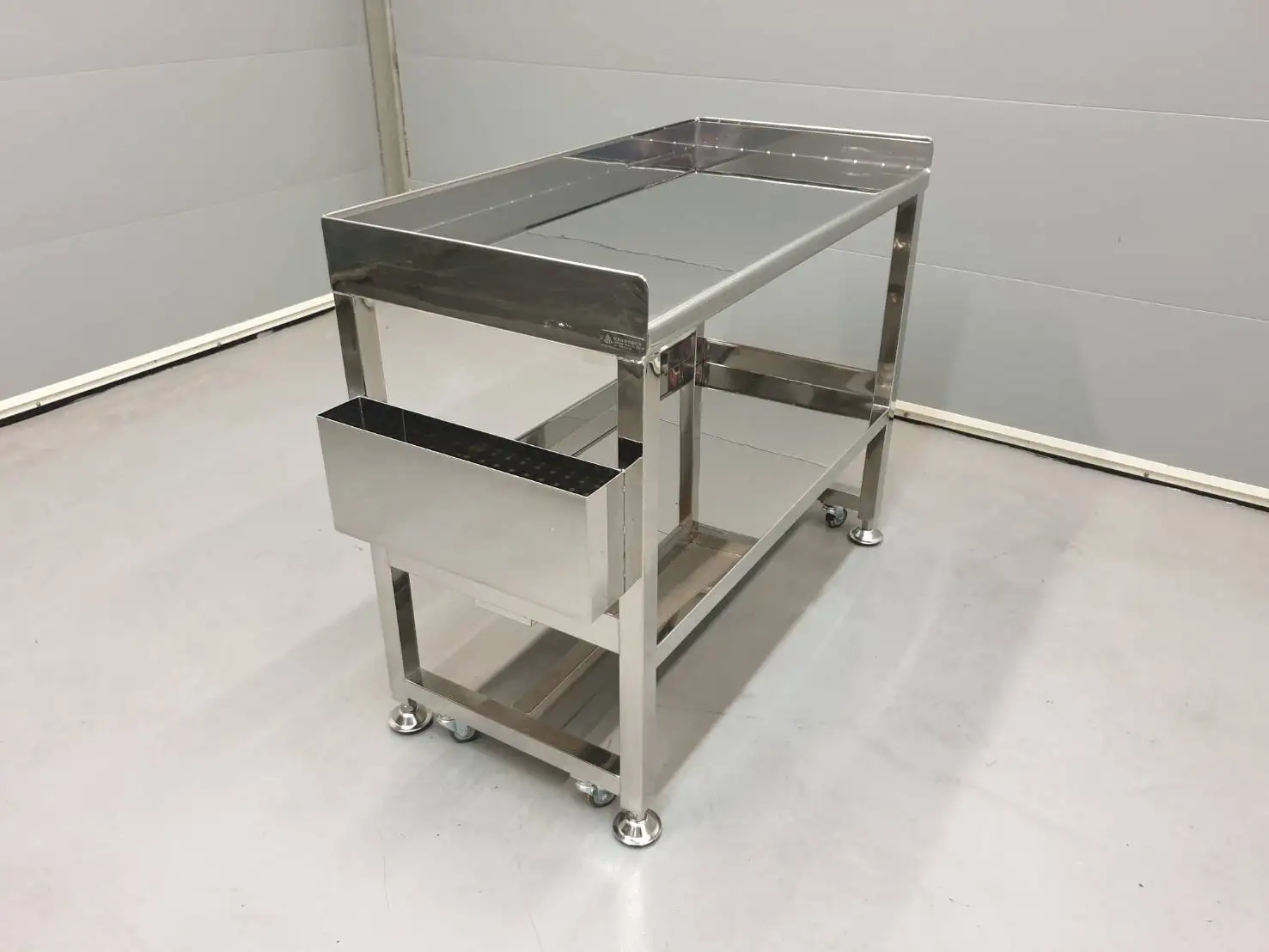 Stainless Steel Working Table with Shelves and Wheels