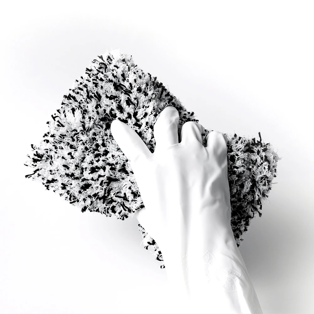 Пурпурная подушка для мытья автомобиля из микрофибры и вискозы OEM, уход за автомобилем, длинный ворс 16x23 см, Высококачественная пузырчатая очистка, Премиум качество