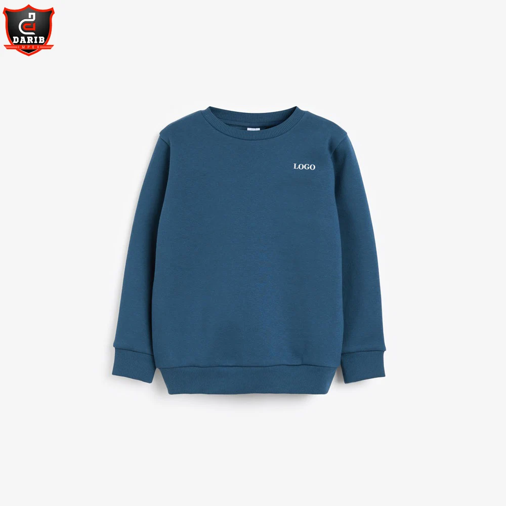 Custom Sweatshirt And Sweatpants Set Cotton Fleece Kids Tracksuit High Quality Boys Grey Sweat suit