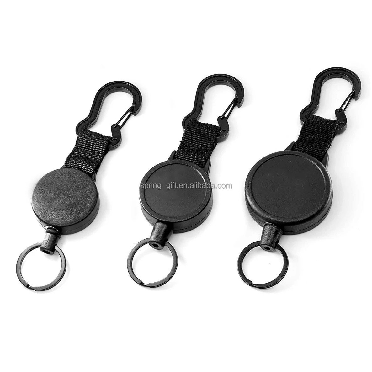 Hot Sale Keychain ABS Retractable Badge Reel Holder with Heavy Duty Carabiner for Camping & Car Features Custom Printed Logo