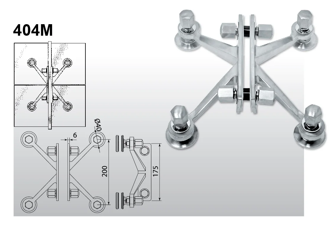 4 руки K паук подключенное стекло полированная нержавеющая сталь Inox 304
