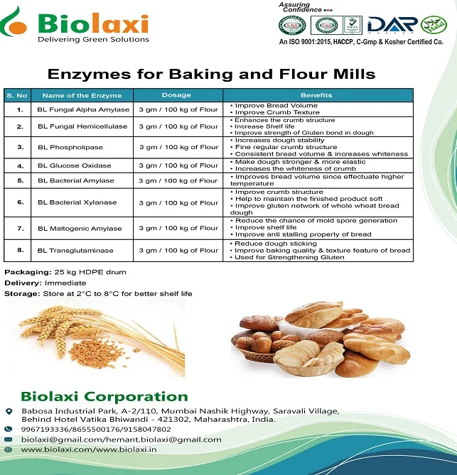 
Мельницы для выпечки и муки с ферментами 