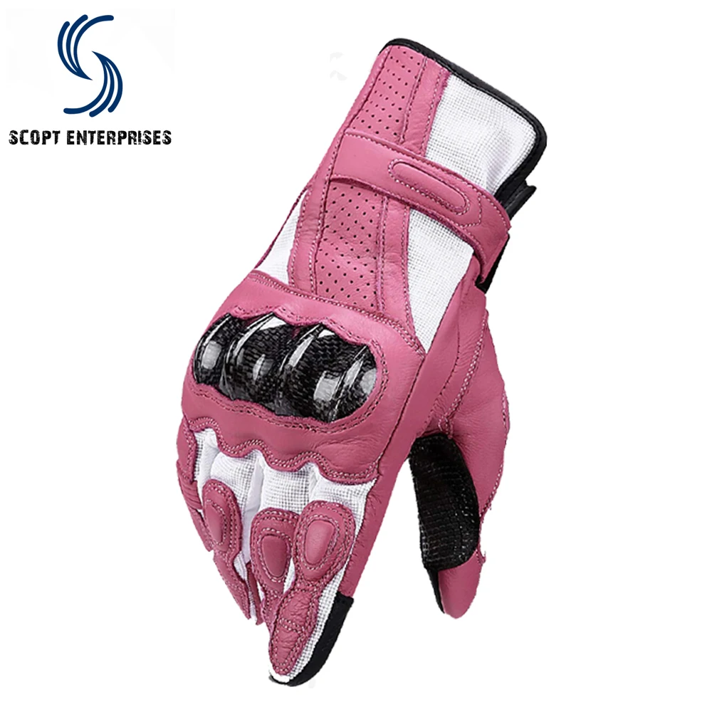 
Pink black Color Motorcycle gloves for bike protection best riding gloves red black white long gloves 