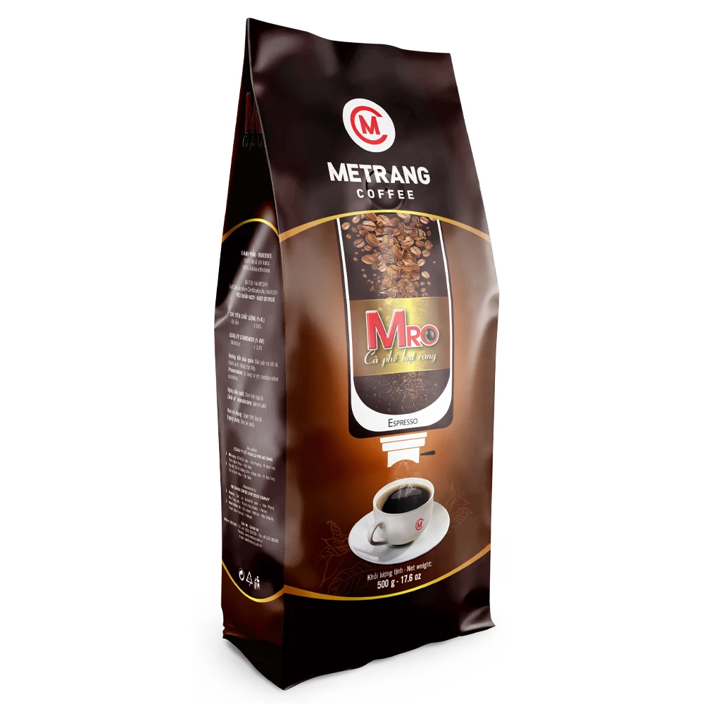 OEM Service Mellow Taste Caffeinated 1Kg/Bag Mro Roasted Coffee Beans With Medium Roast HACCP HALAL Certification