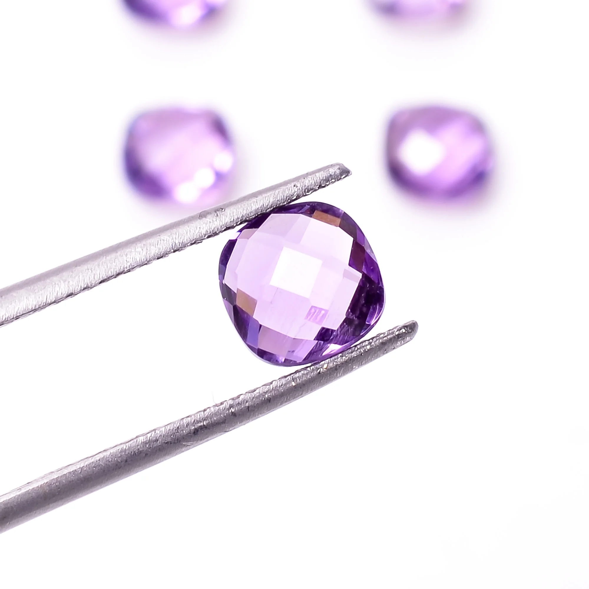 Natural Amethyst Faceted Calibrated Necklace Cushion Briolette Cut Wholesale Jewelry Making Fancy Pear Cut Styles Available