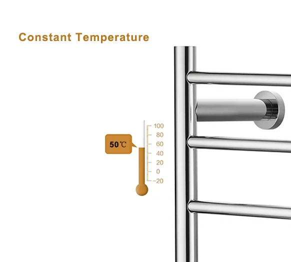 KTW109N10 High Quantity Ladder Style Polished Bathroom Electric Towel Rack
