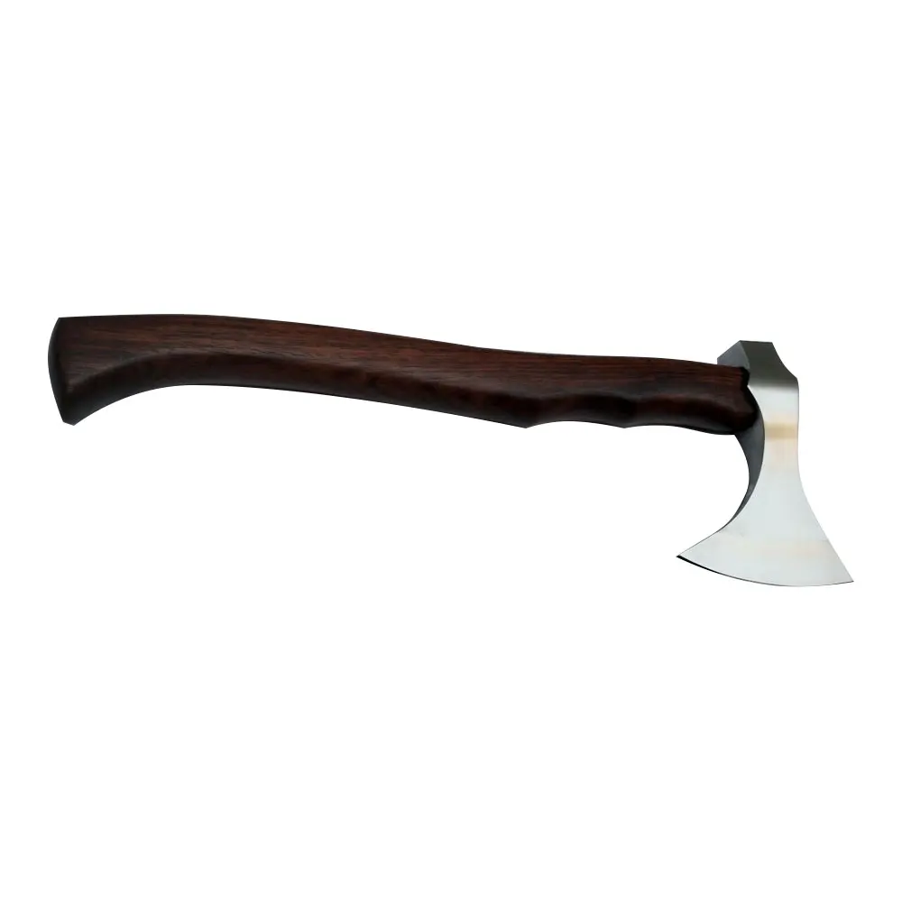 Handmade Viking Medieval Bearded Axe Carbon Steel Hatchet with Damascus Axe Head for Camping and Hunting