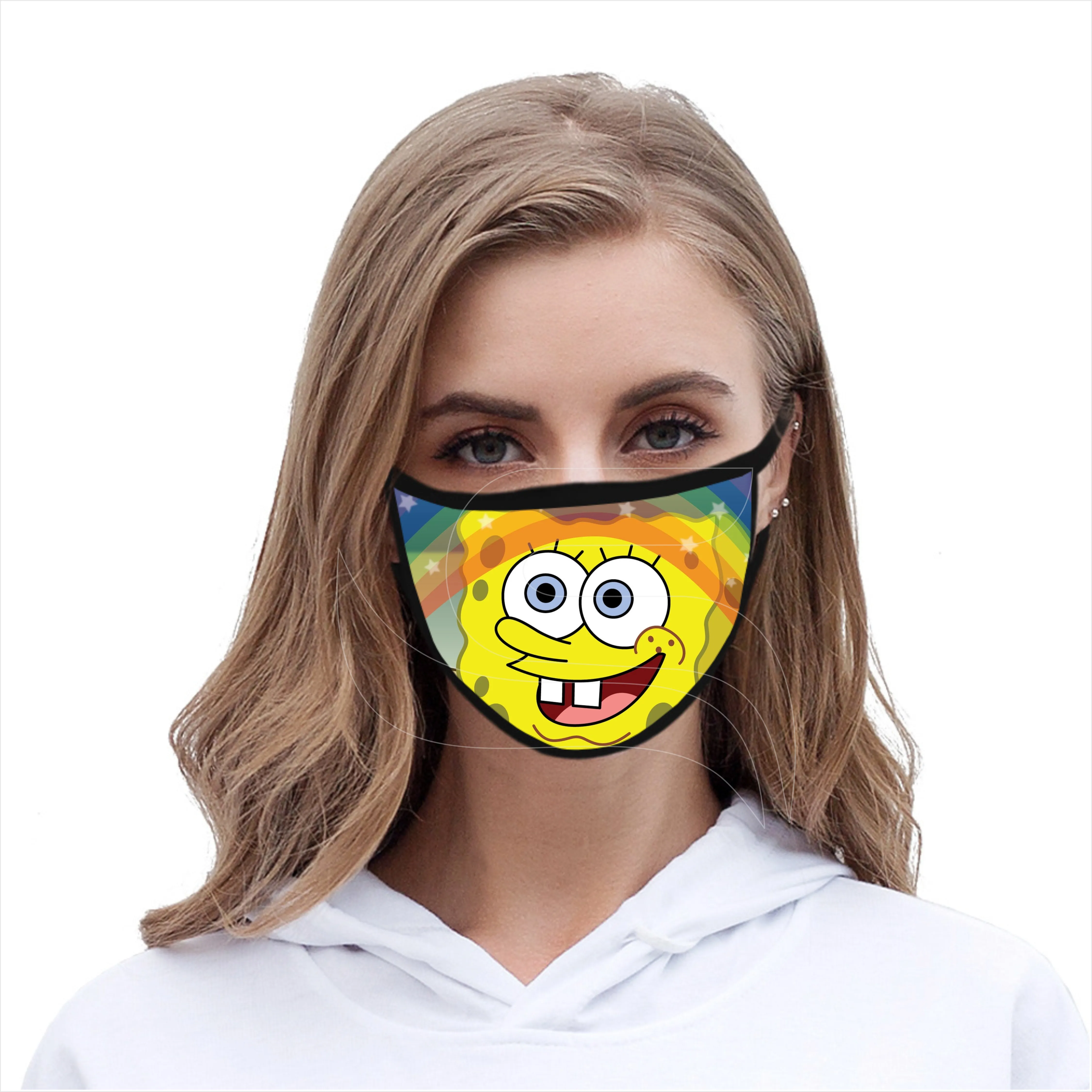 Sponge Bob Print Facemasks / Kids Face Cover / Sublimation Sponge Bob Face-mask