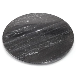 Вращающаяся сервировочная доска для торта, столик-органайзер для обеденного стола «ленивая Сьюзан» из черного мрамора 12 дюймов