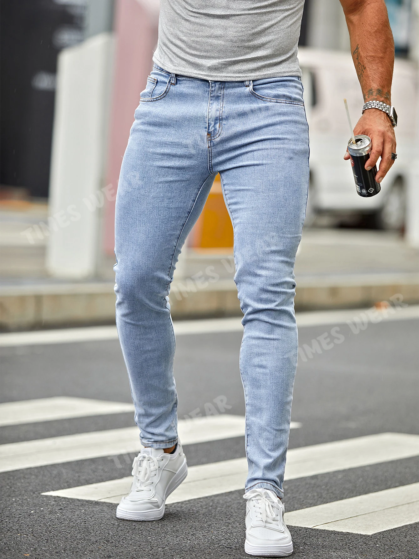 OEM Customized Denim Jeans High Quality Fashion Street Style Slim Fit Pants Men Wash Skinny Jeans Pant