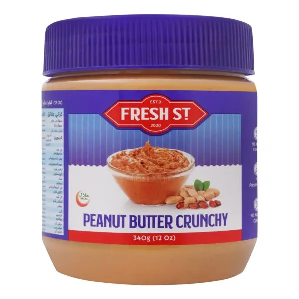 Fresh St. Peanut Butter Crunchy 340gm Bottle Jar Food Seasonings and Condiments Food Topping and Sauces