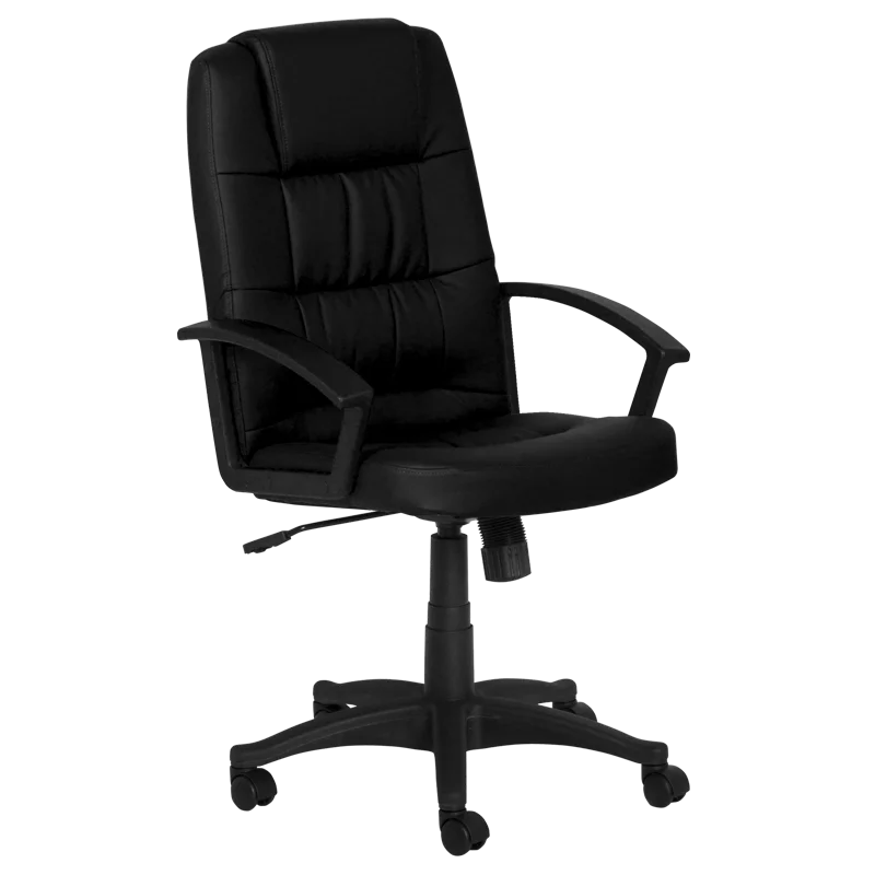 High back quality manager ergonomic computer PU swivel desk office chair with PP base Carmen 6078 Black Beige colors
