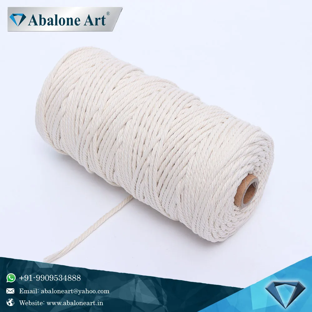  Абалон искусство превышает качество продажи белого цвета натуральный хлопок ручной работы Макраме Веревка по хорошей цене