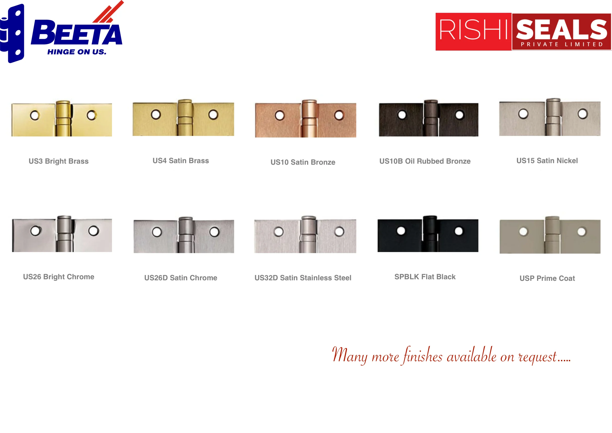 Brass plated Piano Hinge