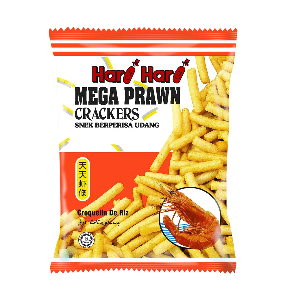 Corn Snacks Halal Snack from Malaysia Mega Prawn Prawn Crackers 60gm