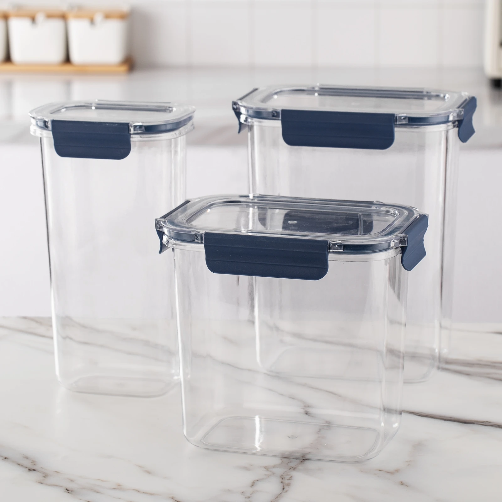 Maisons 6piece 1.8L PET Leak-proof Kitchen Storage Cereal Containers Set BPA free Food Storage Containers