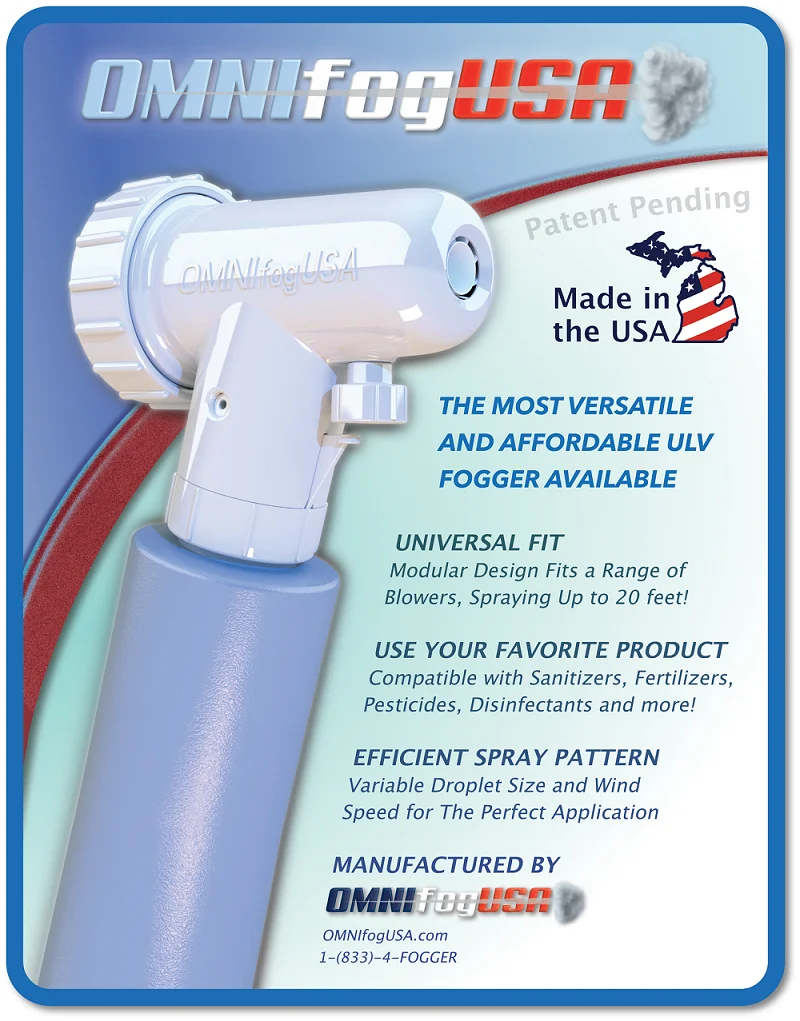 Omni Fog USA Nozzle 16oz. Kit With Single Speed Corded Blower With Universal Blower And Designed To Spray