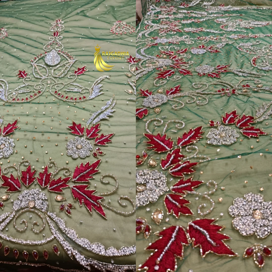 Suppliers,designer Fabrics Fabrics Wholesale India,desig Lace Is a Delicate Fabric Made of Yarn Organza Fabric Beaded Fabric