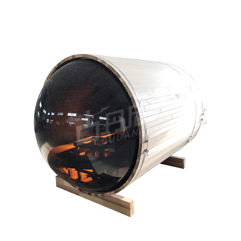 4-6 Person red cedar outdoor barrel garden sauna room outdoor  with tile