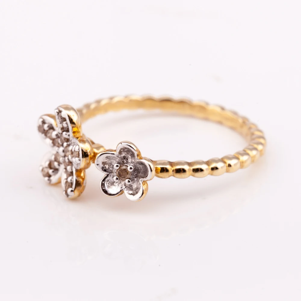 Premium Grade Silver 925 Diamond Ring with Cute Flower Pattern for Engagement Wedding Gift Factory Price Product from Thailand