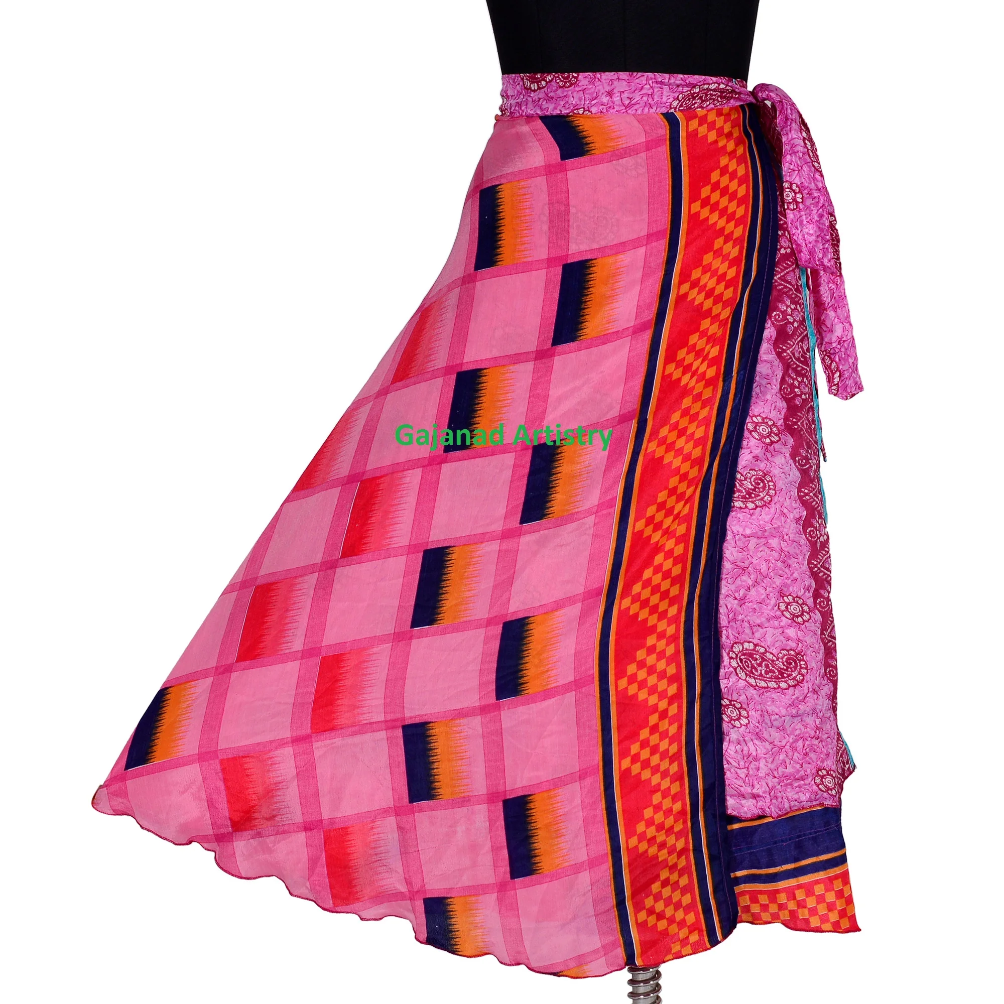 Wholesale lot Vintage Indian Silk Maxi Skirt Bohemian Floral maxi skirt Hippie Boho Summer skirts Wrap one size lo