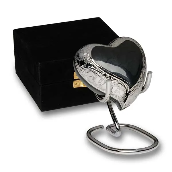 Brass Red Small Keepsake Heart Cremation Urn For Ashes, Mini Heart for Funeral Ashes Metal Brass/Aluminum