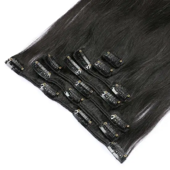 Hot sale Human Hair Clip in Extension Natural Black 100% Raw Virgin hair Grade 8A 9A Super Smooth