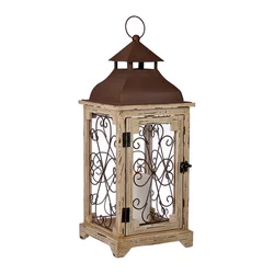 Деревянный фонарь в античном стиле для украшения по оптовой цене