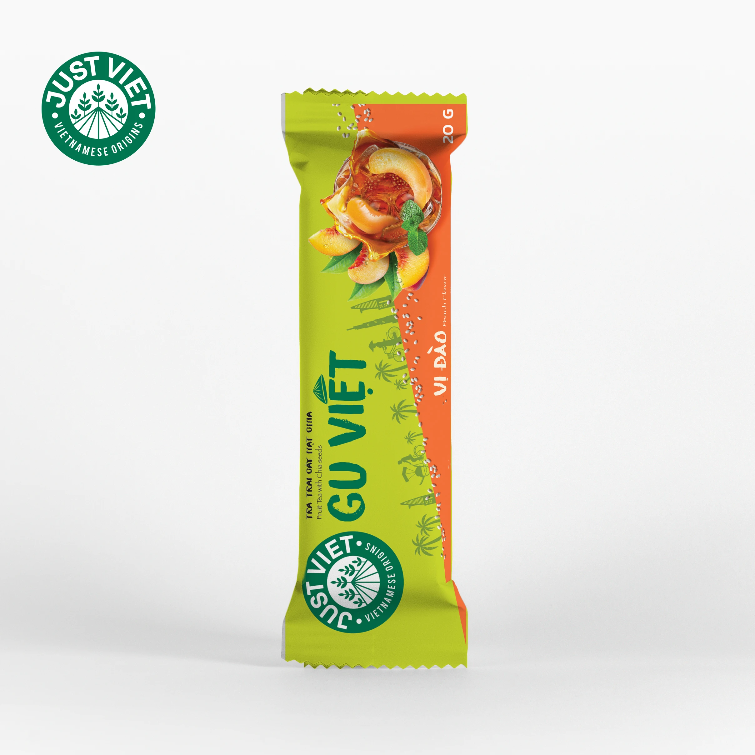 
Flavored Vietnam tea - Peach tea with chia seeds - 20g stick 