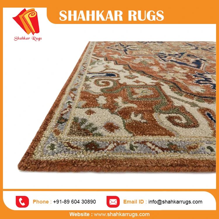 Fancy Design Hand Tufted UN-02 Rust / Stone Rug Custom Hand Crafted Rugs at Wholesale Price