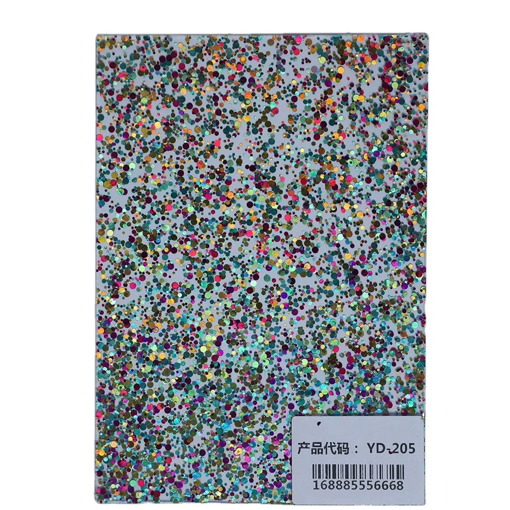 Wholesale Hot Selling Custom 3mm Thick Round Sequin Pattern Glitter Acrylic Sheet for