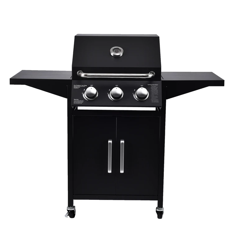 High Quality Stainless Steel Burner Gas Grill with Cabinets Wheels Household Commercial Outdoor Family