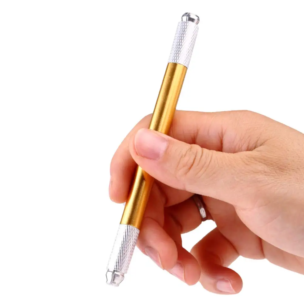 Double Head Manual Tattoo Eyebrow Pens For Permanent Makeup Supplies Durable Aluminum Pen