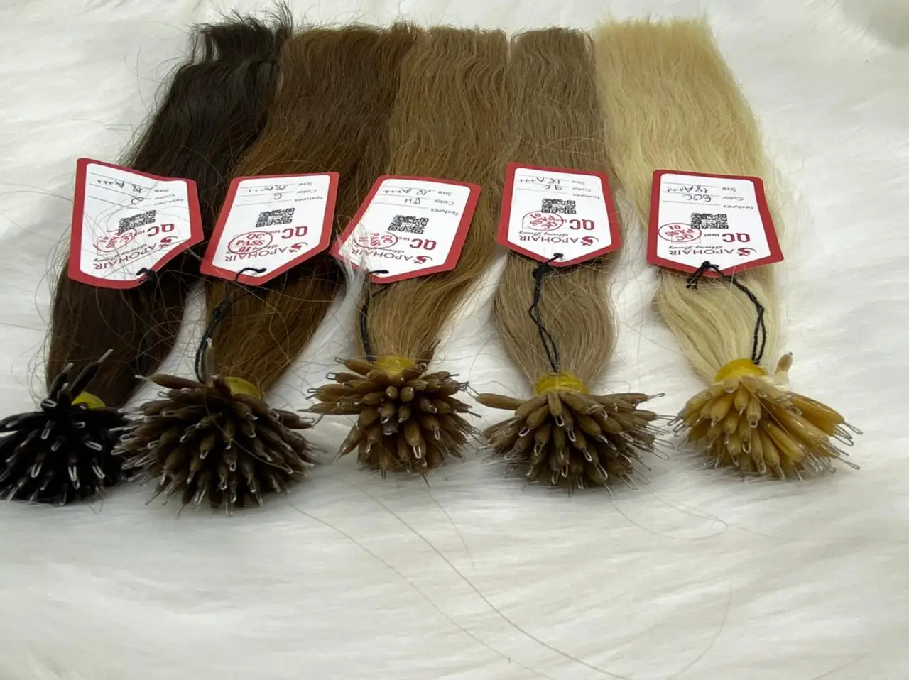 
Vietnamese Human Straight Mix Colors Nano Tip Hair Extension 