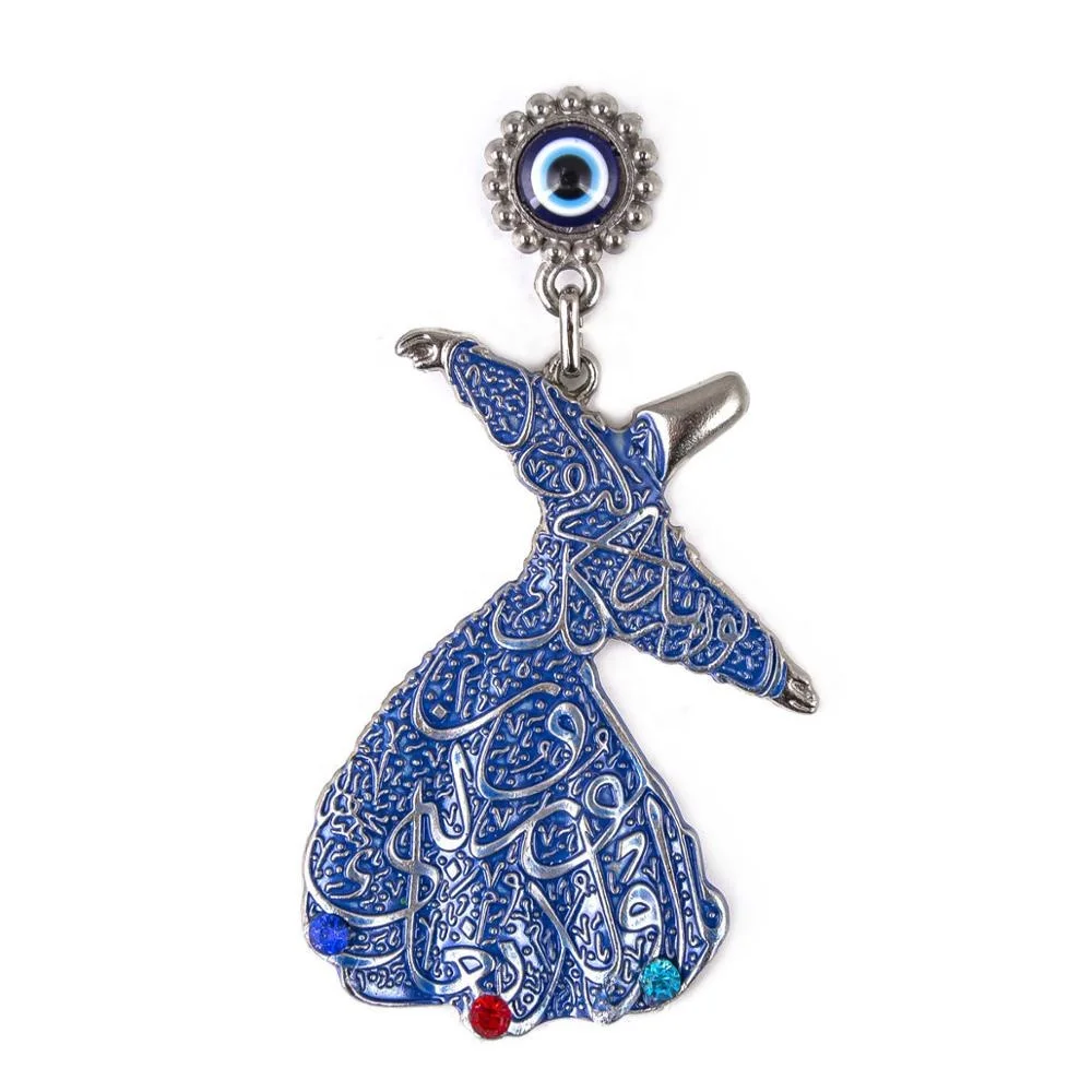 Zinc Alloy Dervish Semazen Shaped Colorful Fridge Magnet With Evil Eye From Turkey