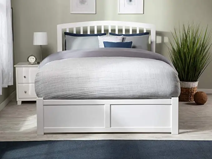 Simple Style Rice White Pu Comfortable Bed For Bedroom Furniture Solid Wood Bed